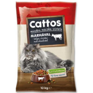Cattos Sz&aacute;raz Macskaeledel Marha 10kg 
