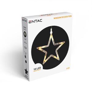 Entac Karácsonyi Ablakdekoráció Csillag 10 LED WW 3xAAA nt.