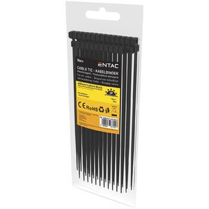 Entac K&aacute;belk&ouml;tegelő 4.8mmx400mm Fekete 50db/csomag
