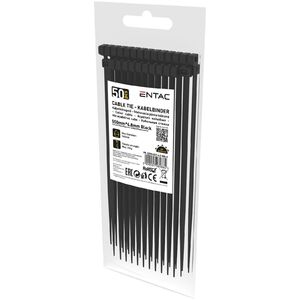 Entac K&aacute;belk&ouml;tegelő 4.8mmx550mm Fekete 50db/csomag