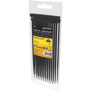 Entac K&aacute;belk&ouml;tegelő 7.6mmx400mm Fekete 50db/csomag