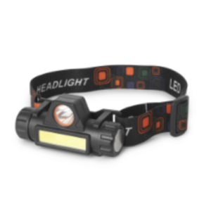 Entac LED fejl&aacute;mpa 3W be&eacute;p&iacute;tett 18650 akkumul&aacute;torral, 250 lm, USB t&ouml;lt&eacute;s
