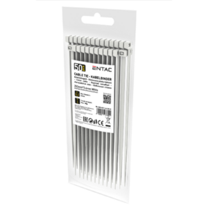 Entac K&aacute;belk&ouml;tegelő 3.6mmx250mm Feh&eacute;r 50db/csomag
