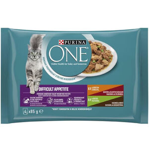 Purina One Difficult Appetite Csirk&eacute;vel &eacute;s pulyk&aacute;val 4x85g